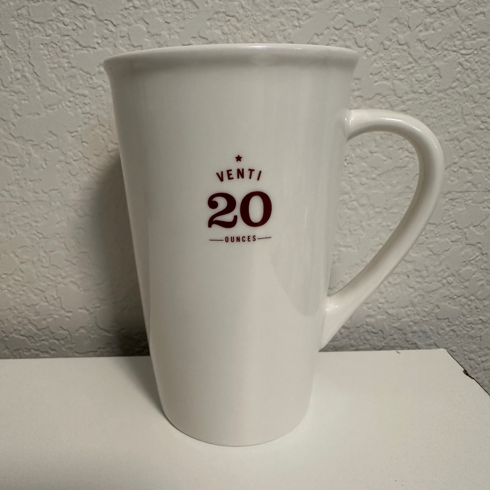 Starbucks Coffee Mug Unisex 20 oz White Venti 20 Ounces Graphic Ceramic 2010 NEW
